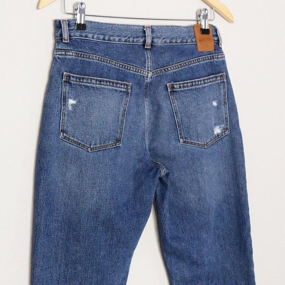 & Other Stories High Waist Distressed Slim Fit Denim Jean Mid Blue Size 28 $119 - Picture 7 of 15